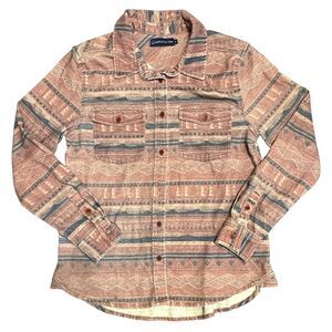 United By Blue Shirt Medium Southwest Aztec Pattern Long Sleeve Button Up unisex